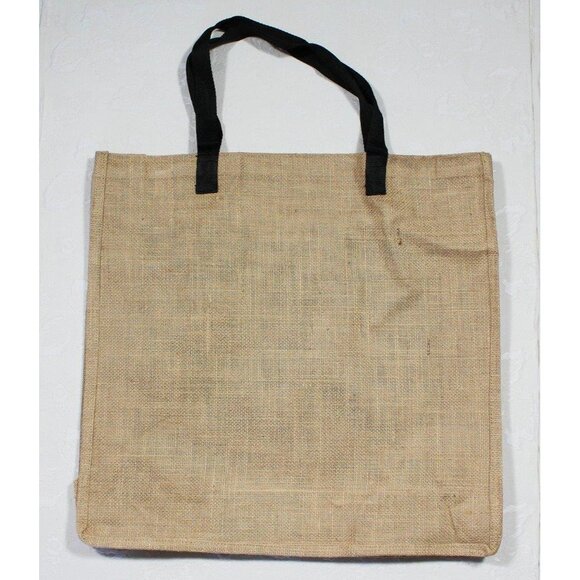 Eco-Friendly Stenciled 18" Jute Bag Tote Day of the Dead Skeleton Couple - Picture 2 of 2